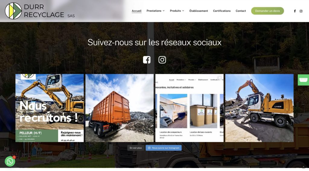 Création site internet Durr Recyclage