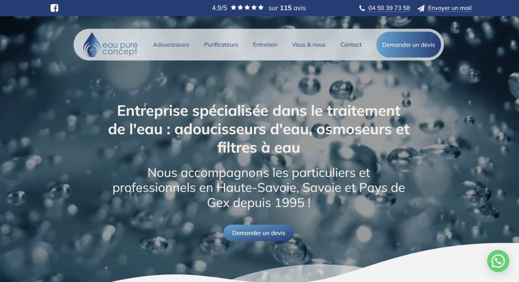 création site web Eau Pure Concept