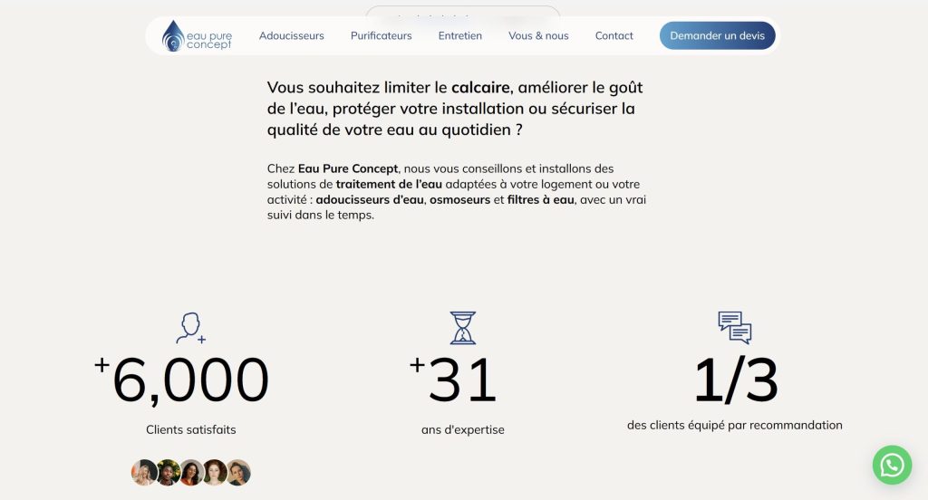 création site web Eau Pure Concept